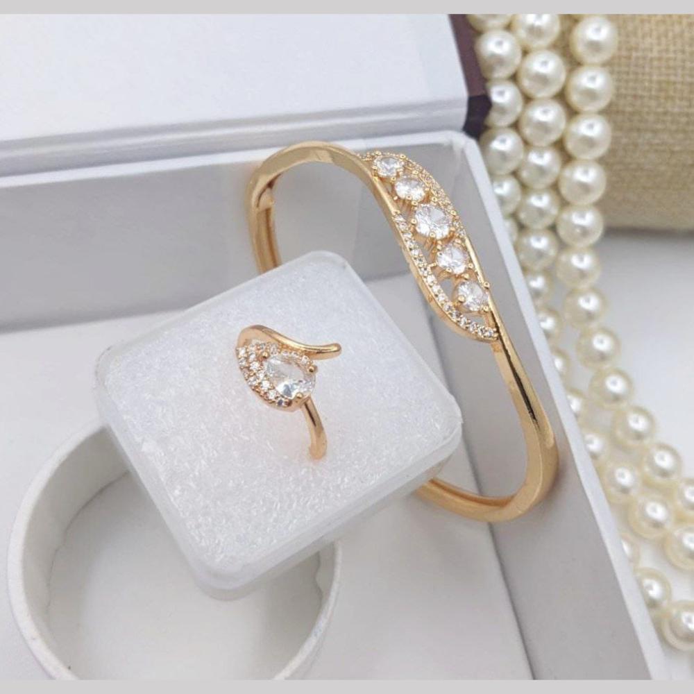 Kavita Art Gold Plated Austrian Stone Bracelet With Ring