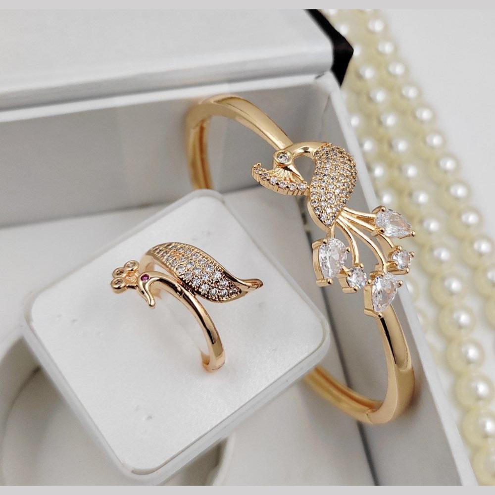 Kavita Art Gold Plated Austrian Stone Bracelet With Ring