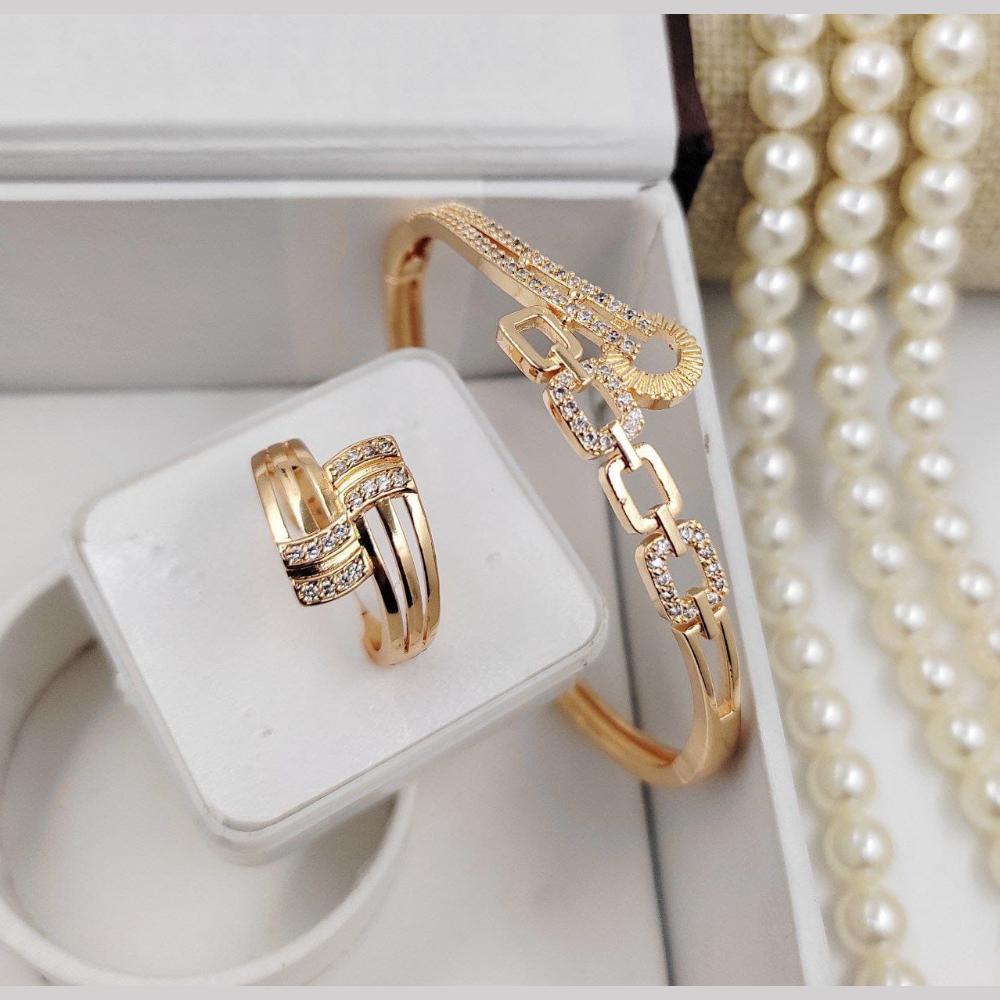 Kavita Art Gold Plated Austrian Stone Bracelet With Ring