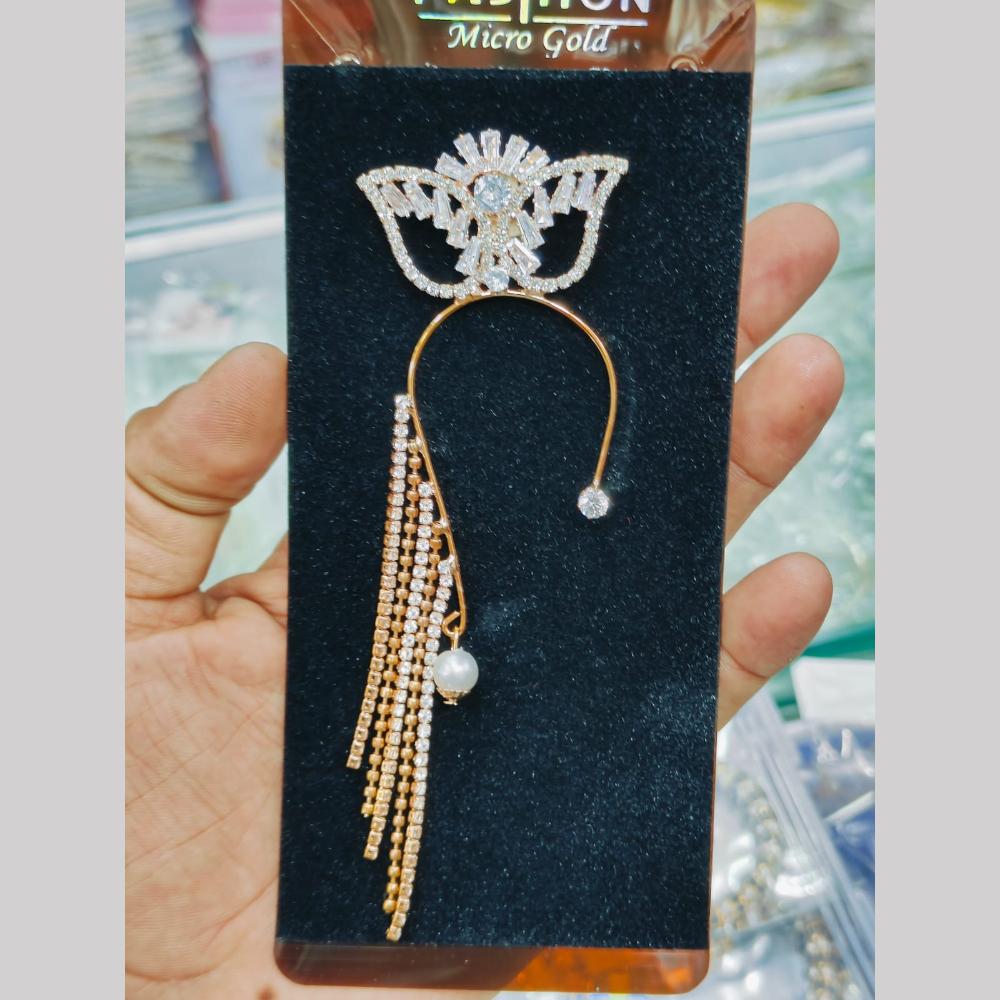 Kavita Art Rose Gold Plated Crystal Stone Earcuff