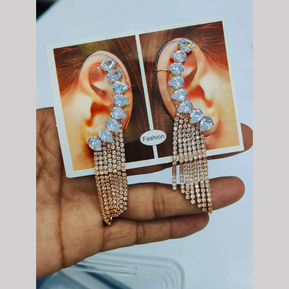 Kavita Art Rose Gold Plated Crystal Stone Earcuff