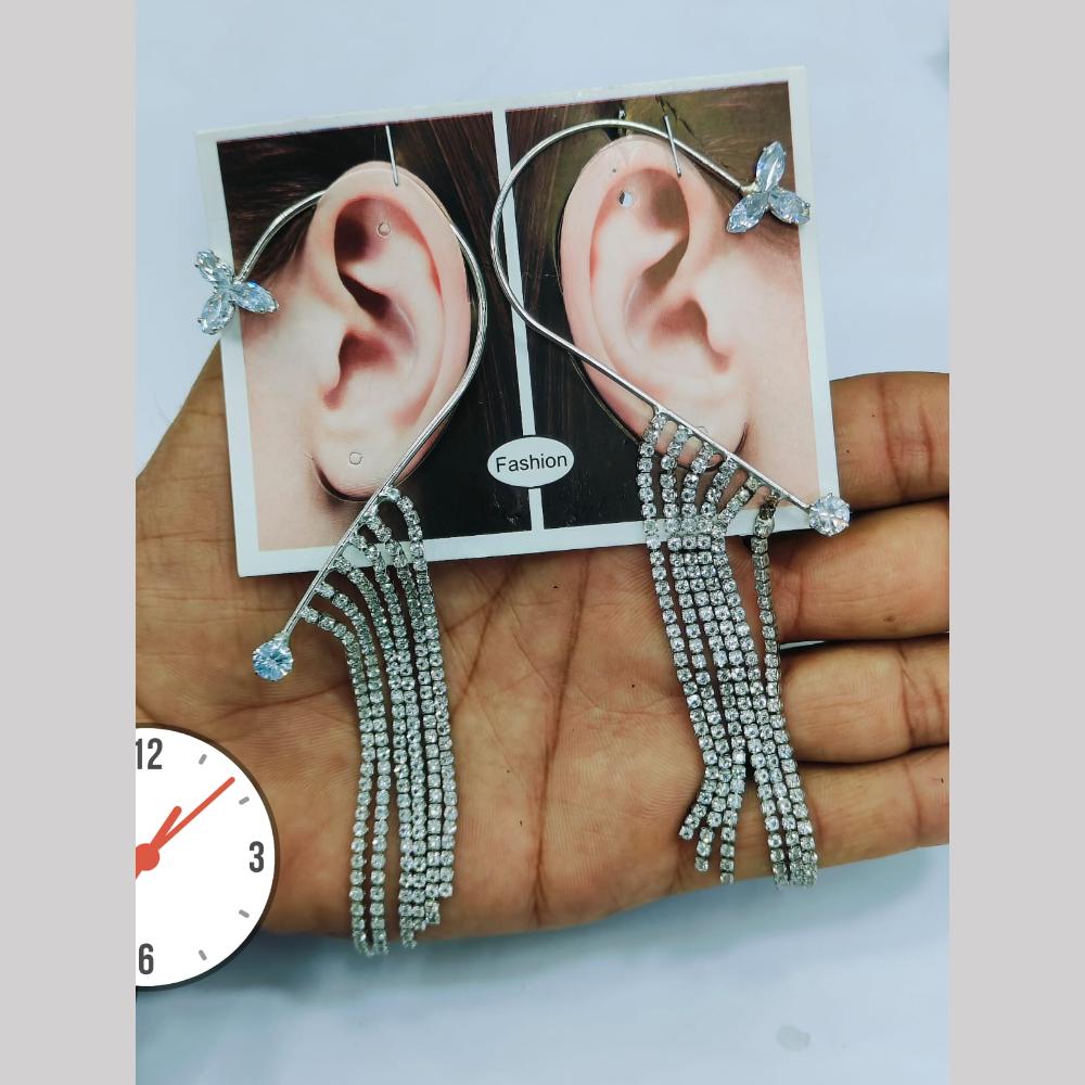 Kavita Art Silver Plated Crystal Stone Earcuff