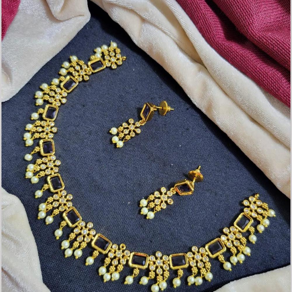 Kavita Art Gold Plated Austrian Stone Necklce Set