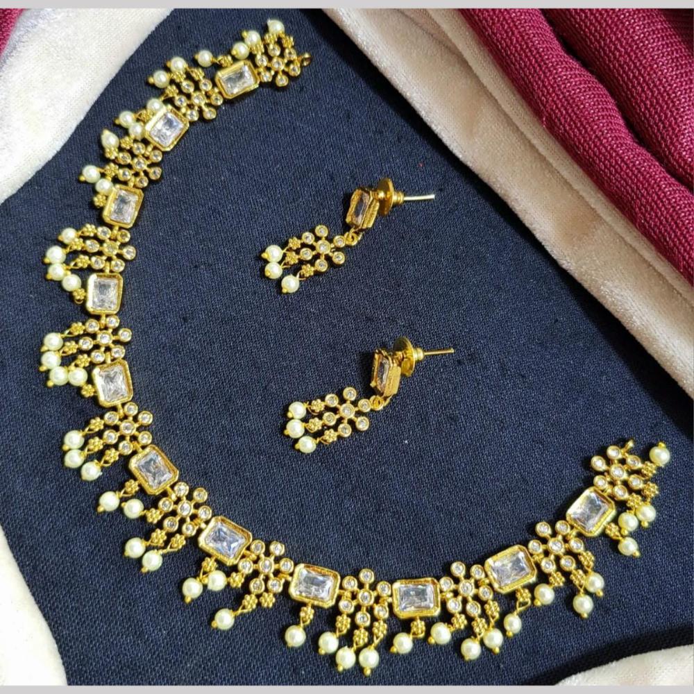 Kavita Art Gold Plated Austrian Stone Necklce Set