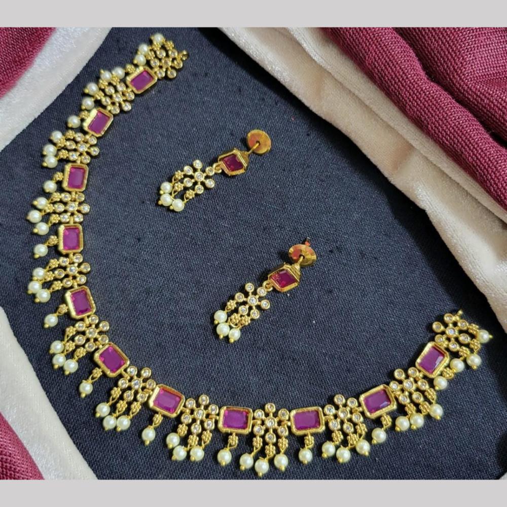 Kavita Art Gold Plated Austrian Stone Necklce Set