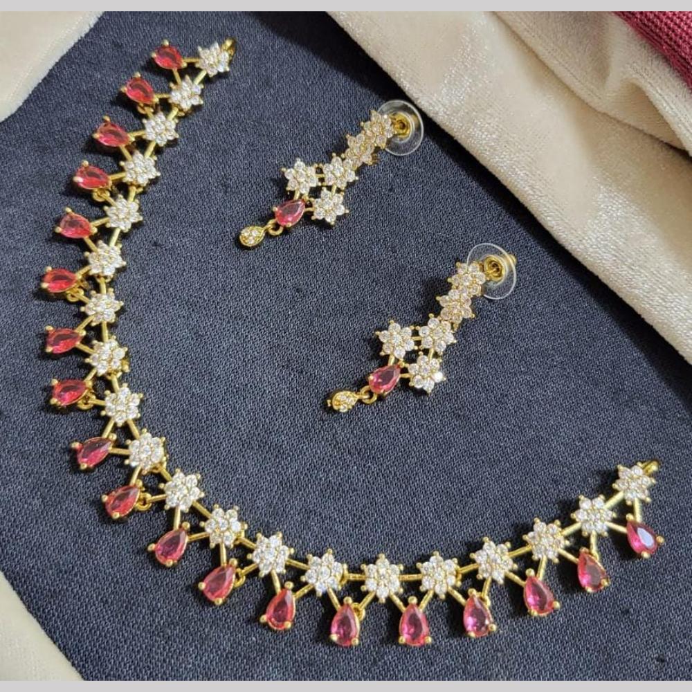 Kavita Art Silver Plated American Diamond Necklace Set