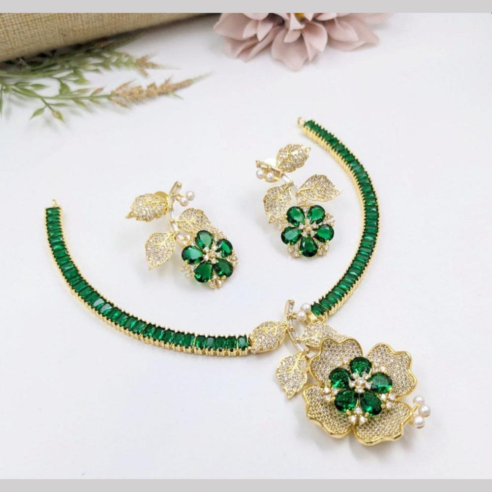 Kavita Art Silver Plated American Diamond Necklace Set