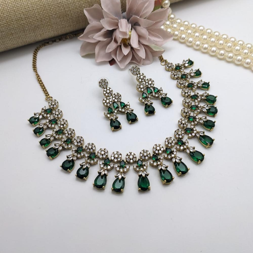 Kavita Art Gold Plated Austrian Stone Necklce Set