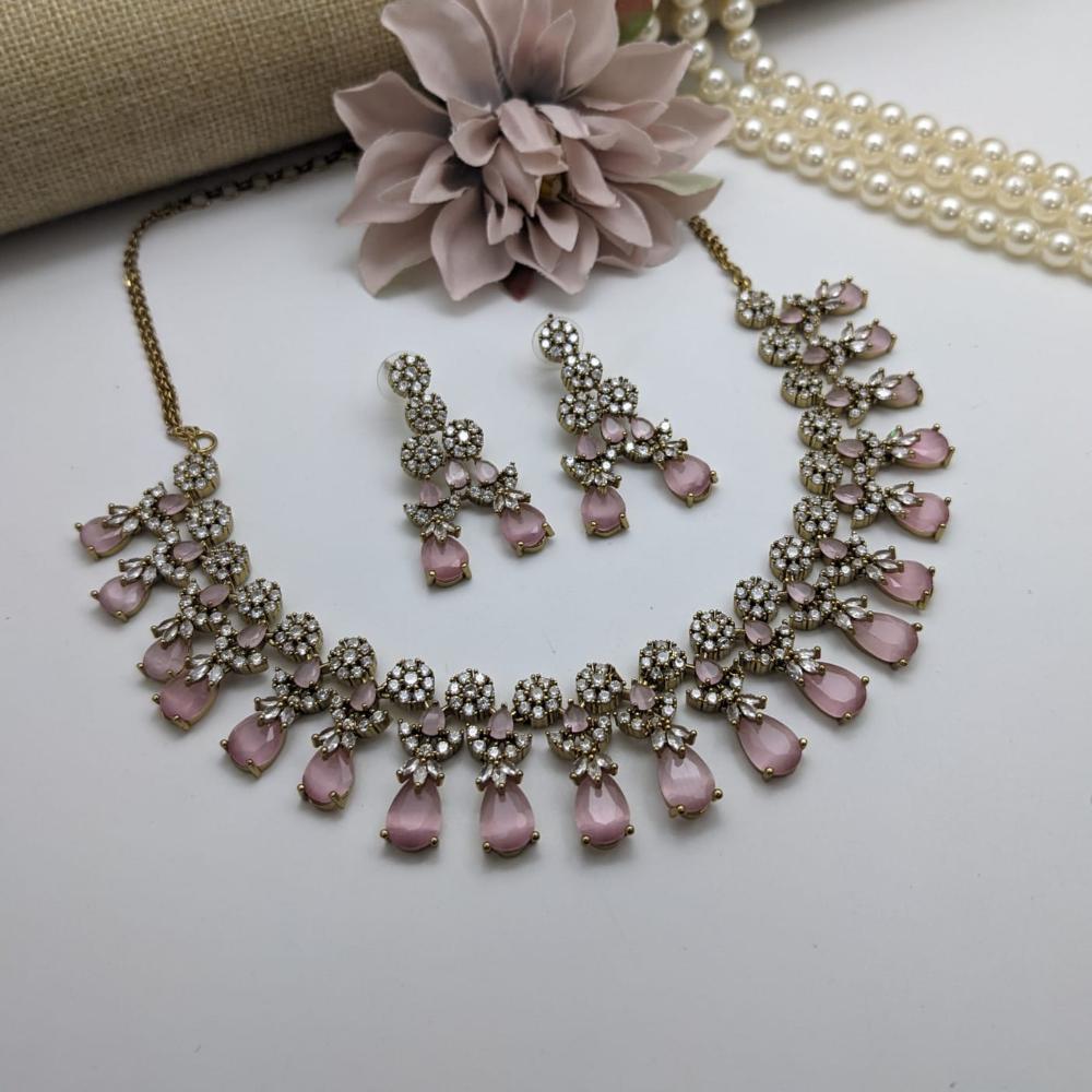 Kavita Art Gold Plated Austrian Stone Necklce Set