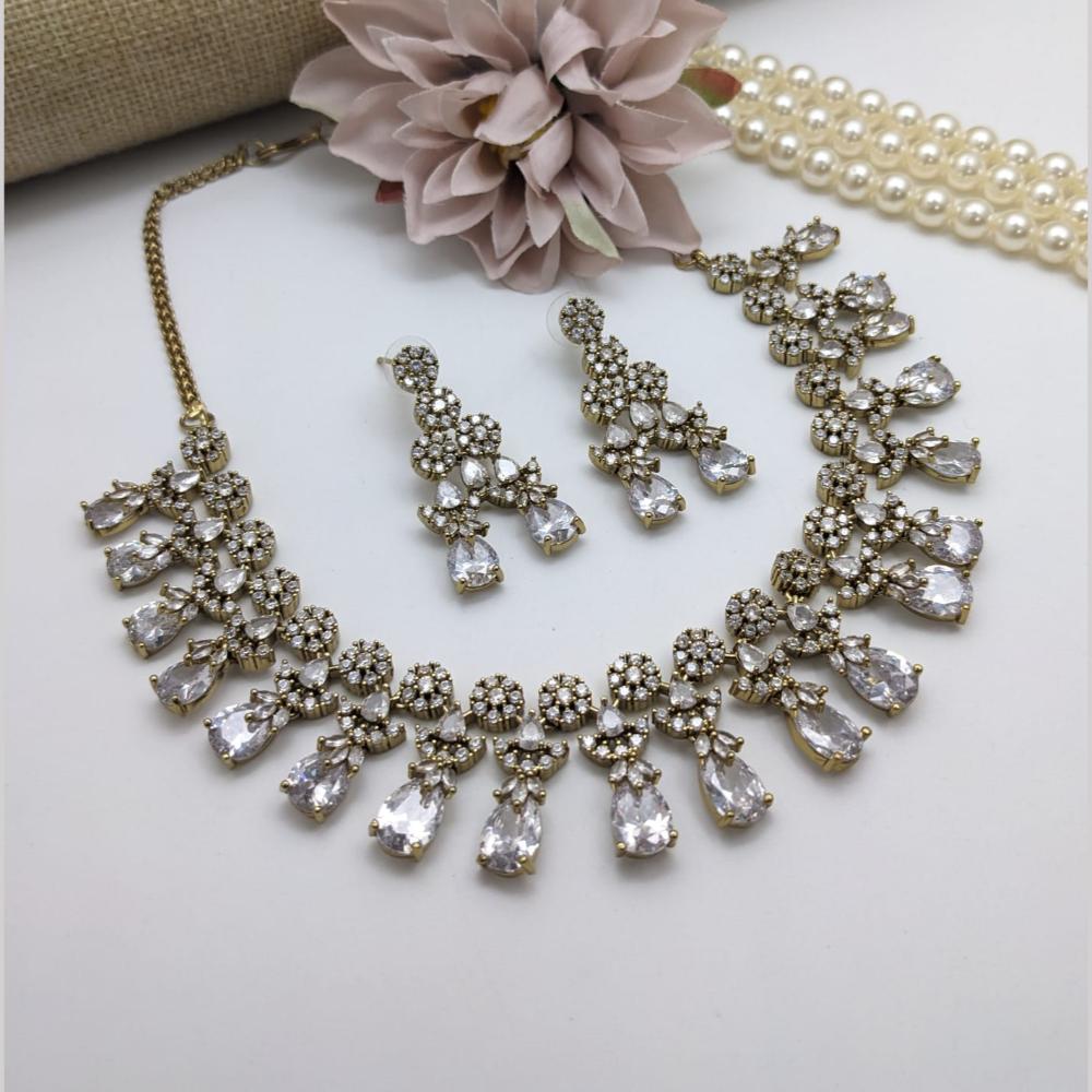 Kavita Art Gold Plated Austrian Stone Necklce Set