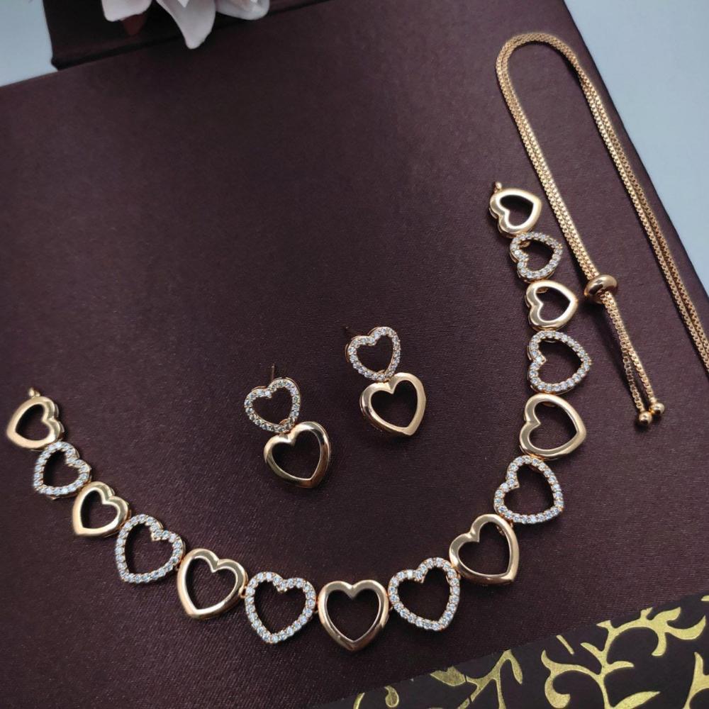 Kavita Art Gold Plated Austrian Stone Necklce Set