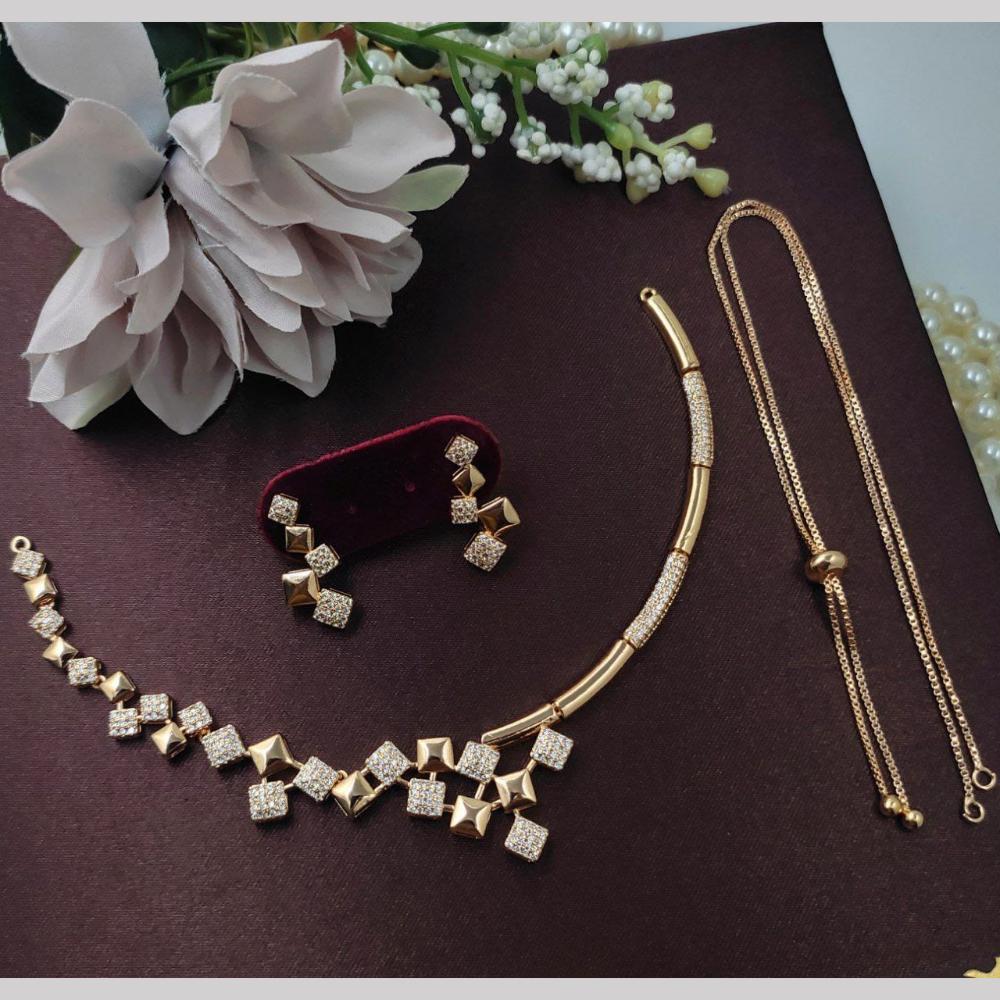 Kavita Art Gold Plated Austrian Stone Necklce Set