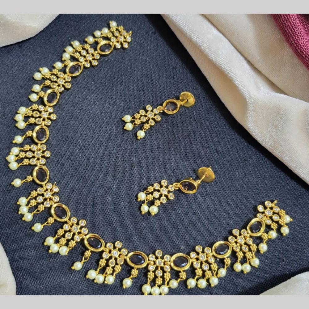 Kavita Art Gold Plated Austrian Stone Necklce Set