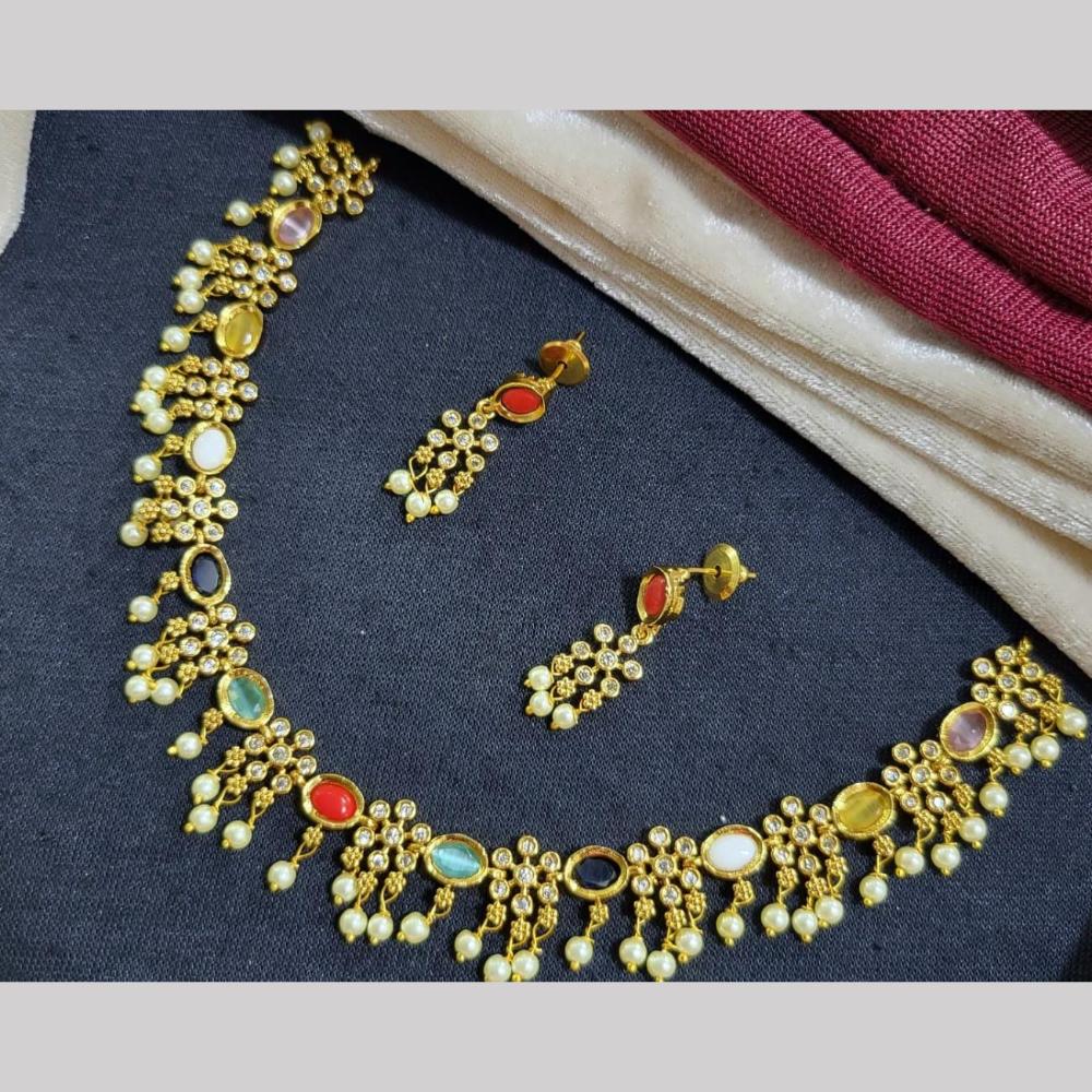 Kavita Art Gold Plated Austrian Stone Necklce Set