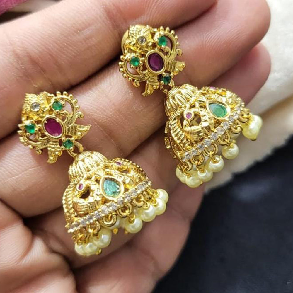 Kavita Art Gold Plated Austrian Stone Jhumki Earrings