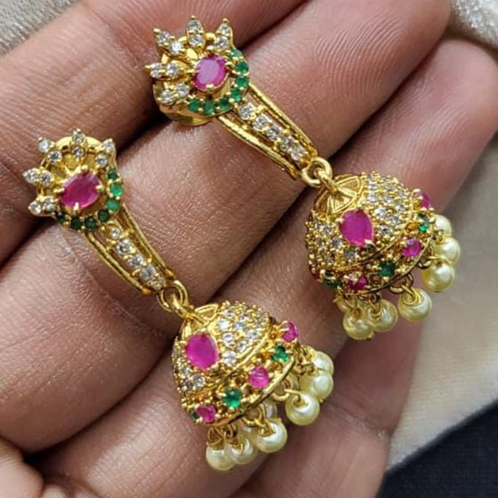 Kavita Art Gold Plated Austrian Stone Jhumki Earrings