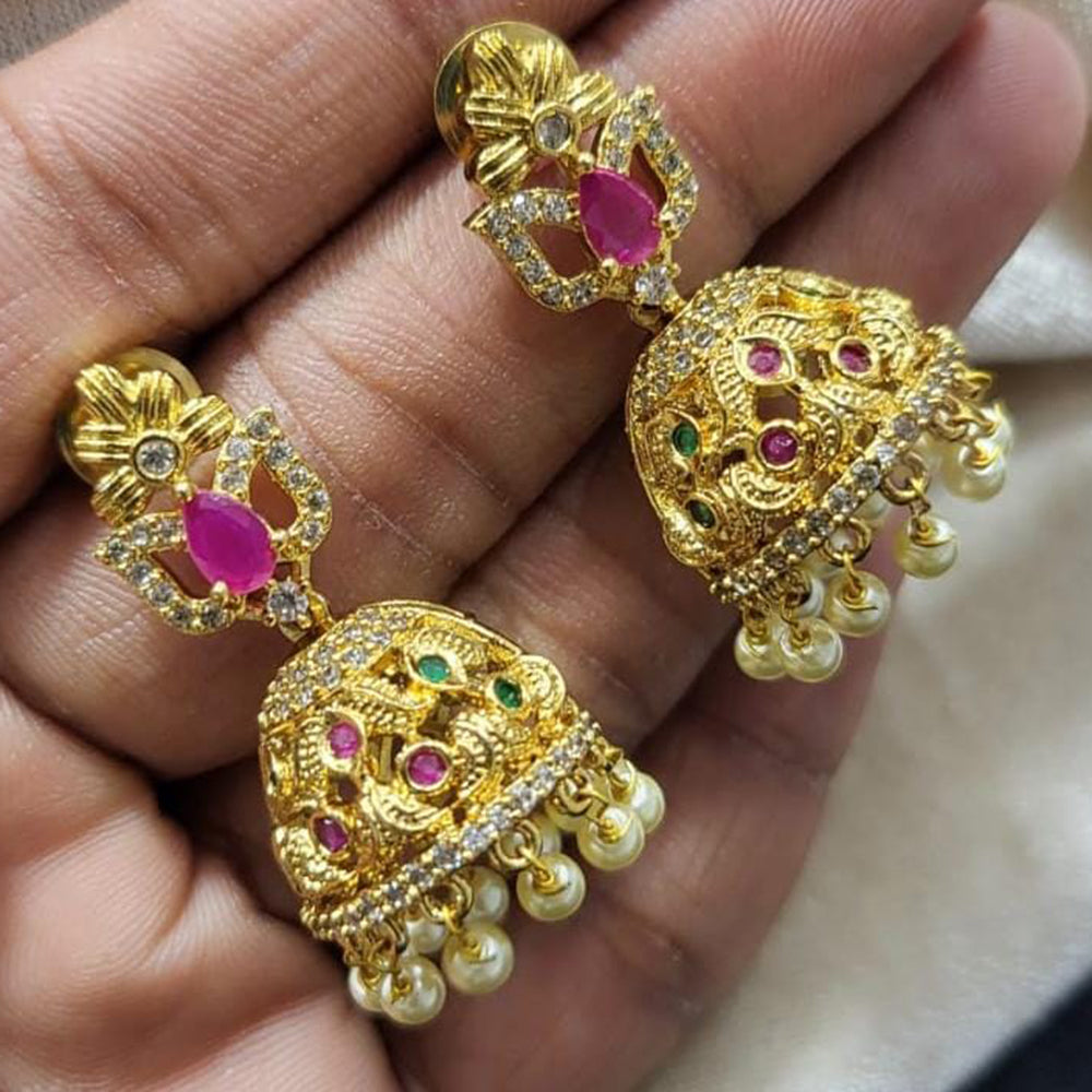 Kavita Art Gold Plated Austrian Stone Jhumki Earrings