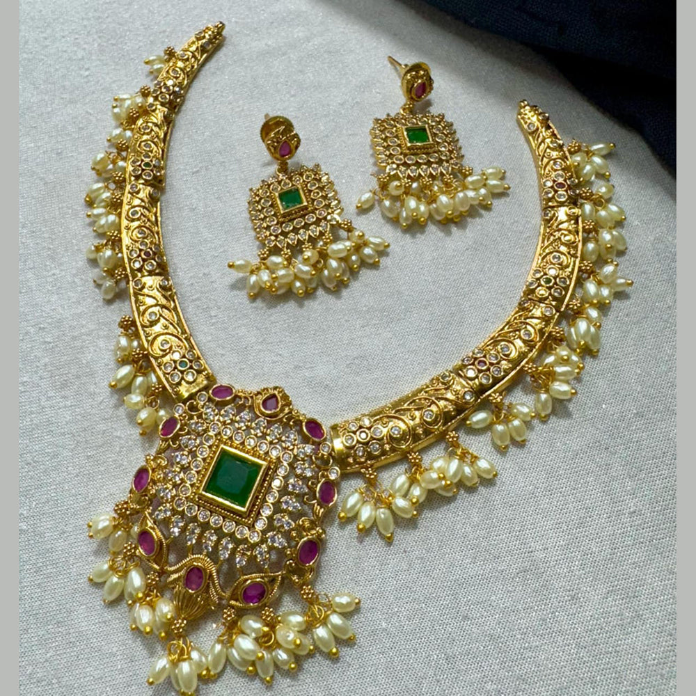 Kavita Art Gold Plated Austrian Stone Necklace Set