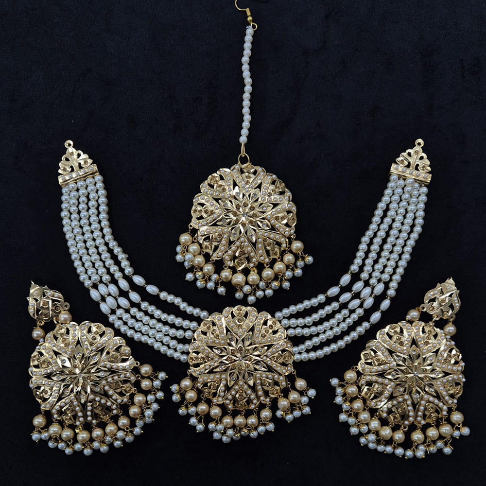 Kavita Art Gold Plated Pearl Necklace Set