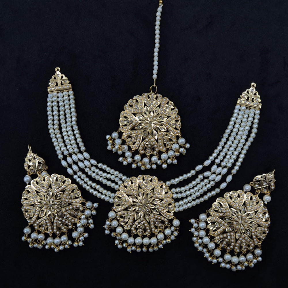 Kavita Art Gold Plated Pearl Necklace Set