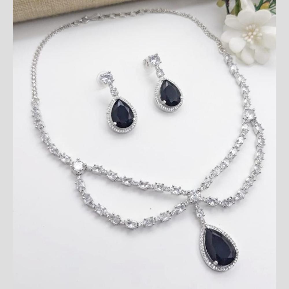 Kavita Art Silver Plated American Diamond Necklace Set