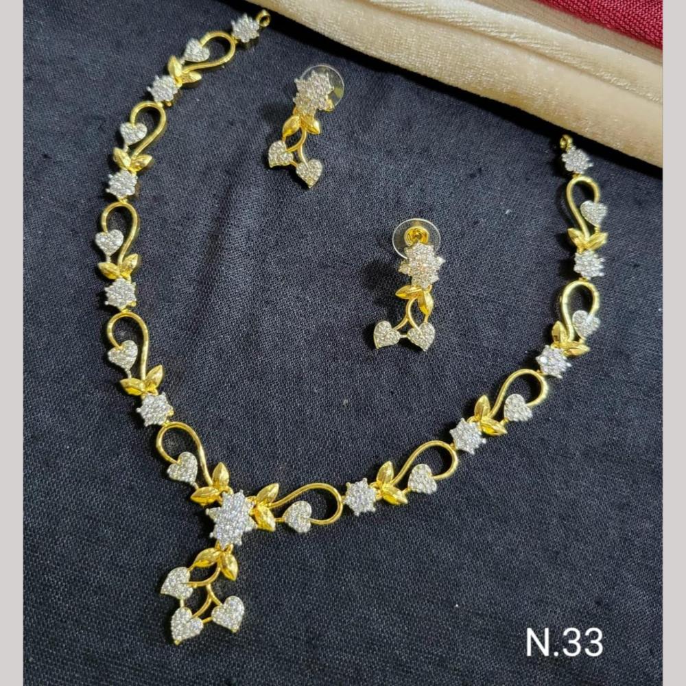 Kavita Art Gold Plated American Diamond Necklace Set