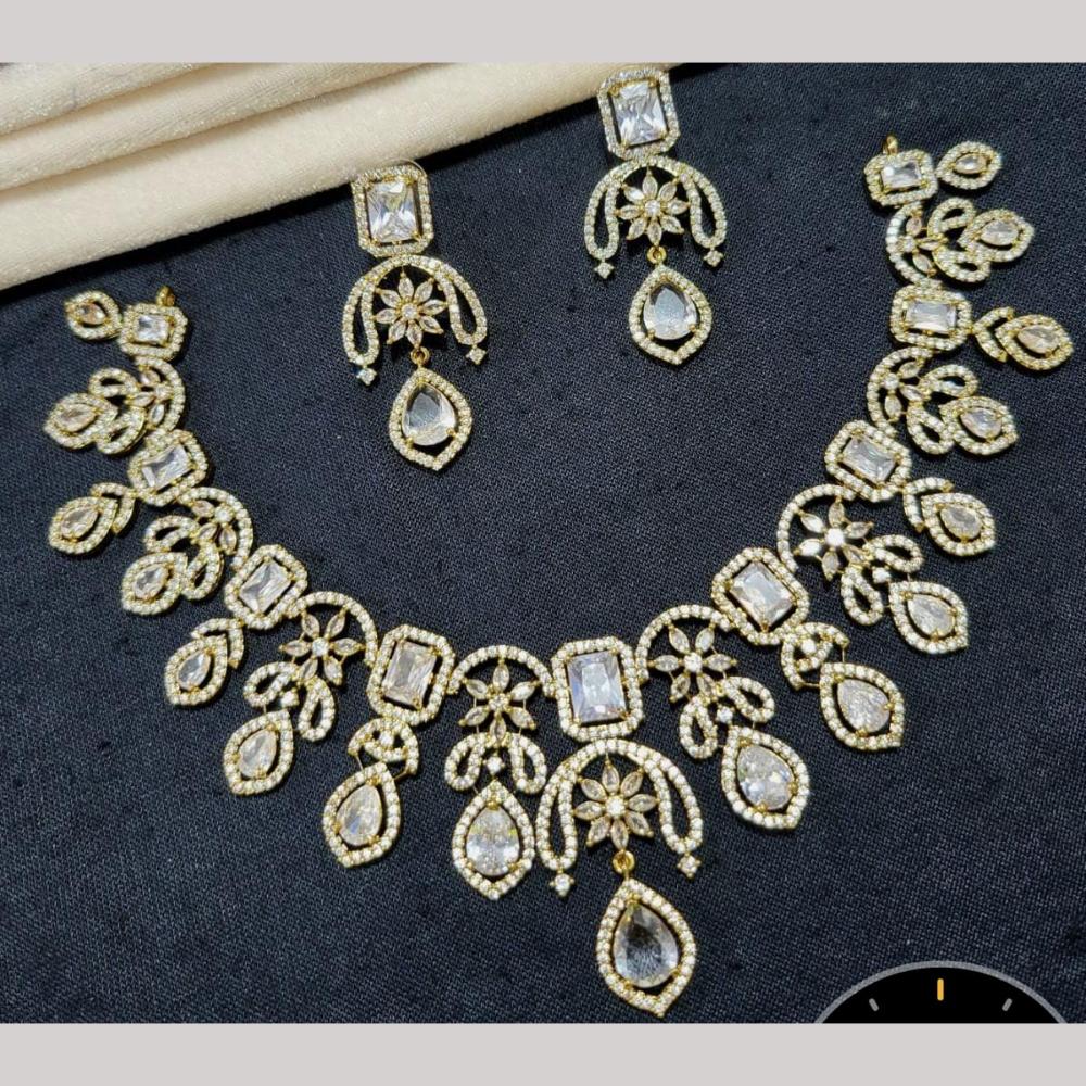 Kavita Art Gold Plated American Diamond Necklace Set