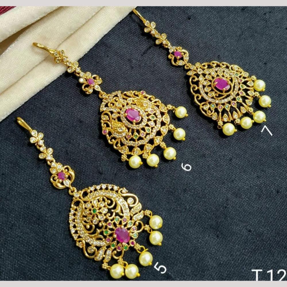 Kavita Art Gold Plated Austrian Stone And Pearl Mangtikka (Assorted Design 1 Piece Only)