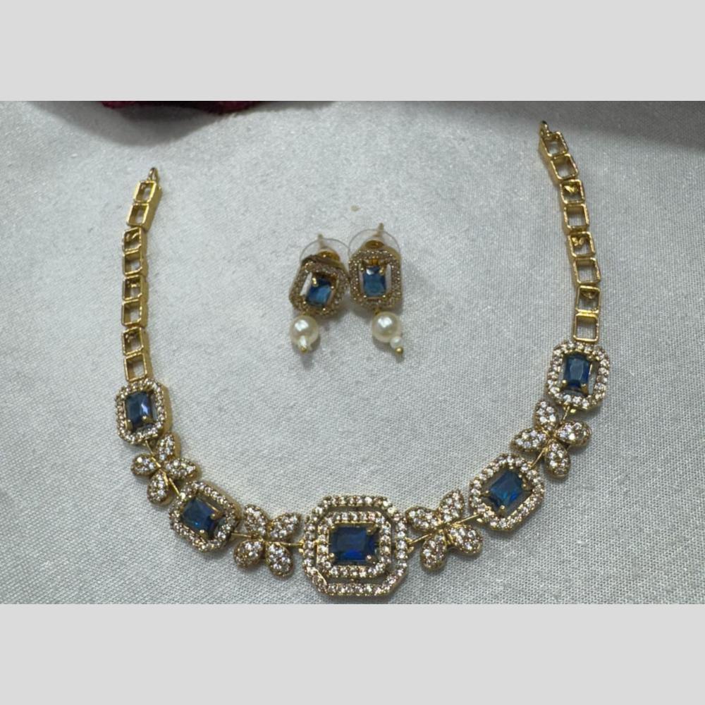 Kavita Art Gold Plated American Diamond Necklace Set