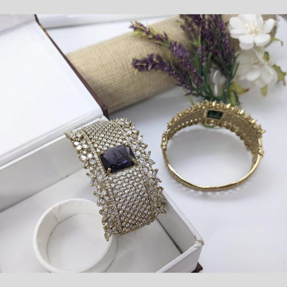 Kavita Art Gold Plated AD Openable Bracelet