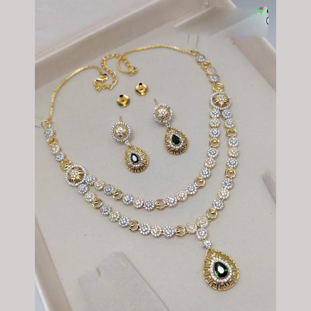 Kavita Art 2 Tone Plated American Diamond Necklace Set