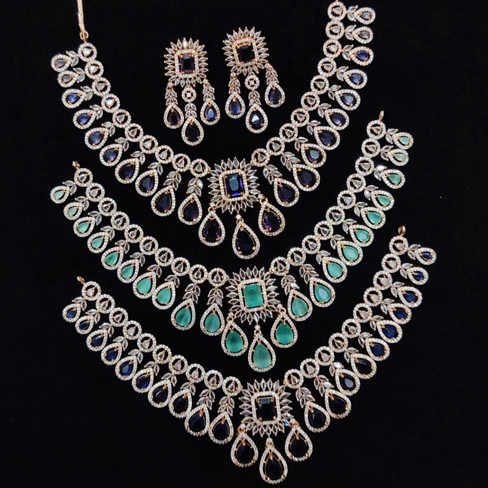 Kavita Art Gold Plated American Diamond Necklace Set