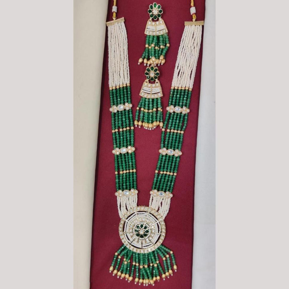 Kavita Art Gold Plated Kundan Stone And Pearl Long Necklace Set