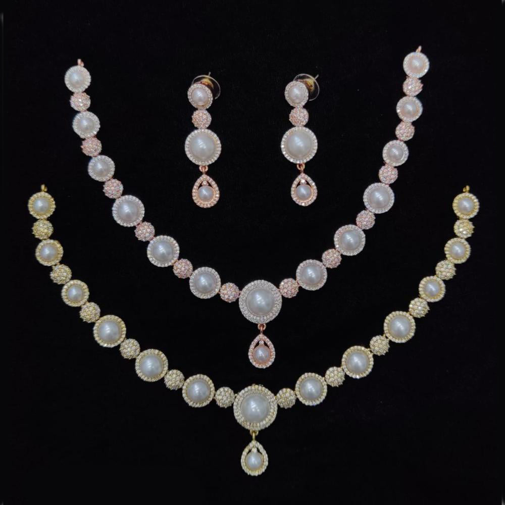 Kavita Art Austrian Stone And Pearl Necklace Set