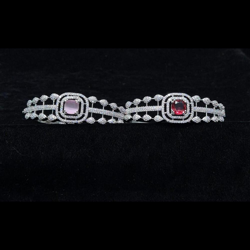 Kavita Art Silver Plated American Diamonds Bracelet