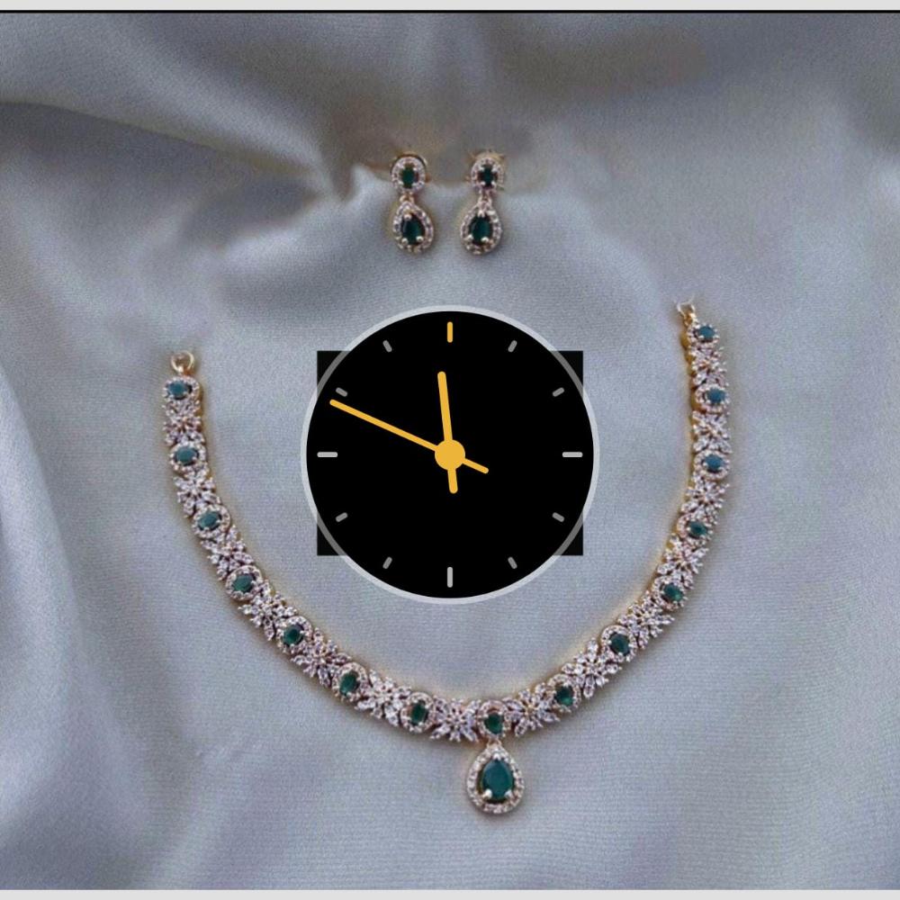 Kavita Art Gold Plated American Diamond Necklace Set