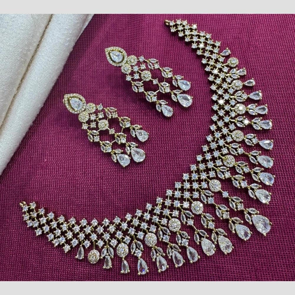 Kavita Art Gold Plated American Diamond Necklace Set