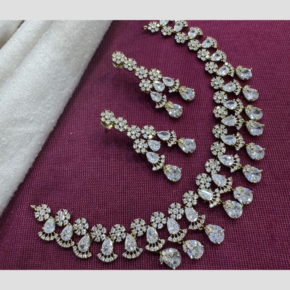 Kavita Art Gold Plated American Diamond Necklace Set