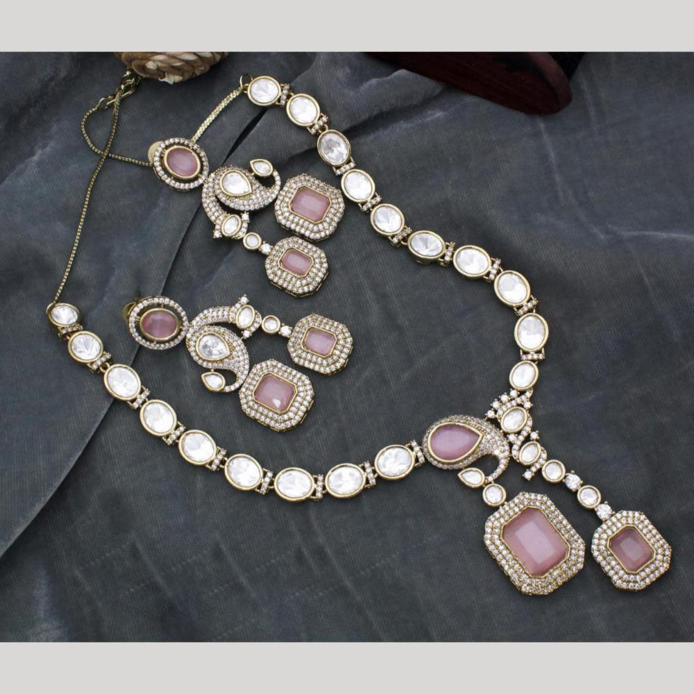 Kavita Art Gold Plated American Diamond Necklace Set
