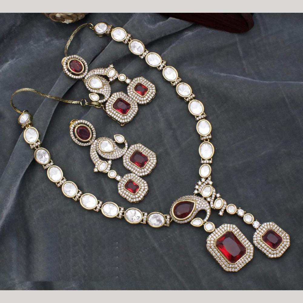 Kavita Art Gold Plated American Diamond Necklace Set