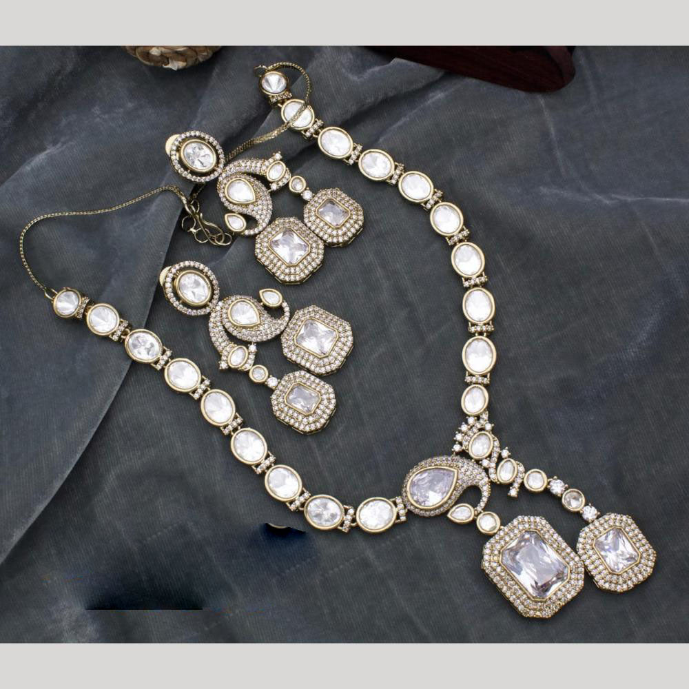 Kavita Art Gold Plated American Diamond Necklace Set