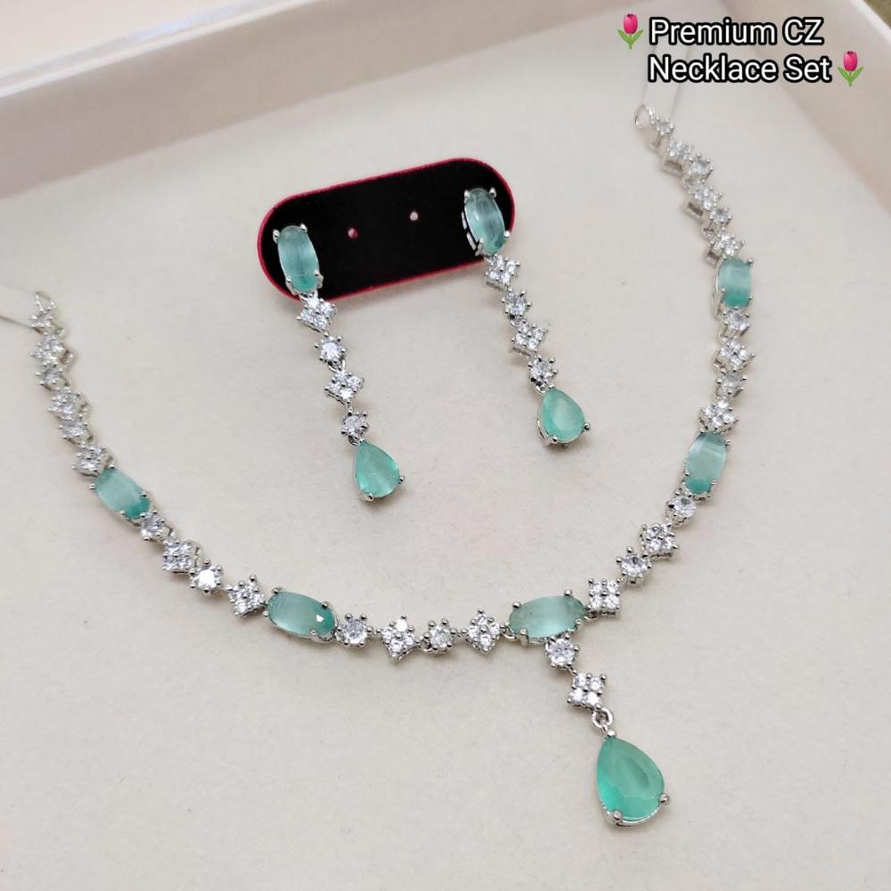 Kavita Art Silver Plated American Diamond Necklace Set