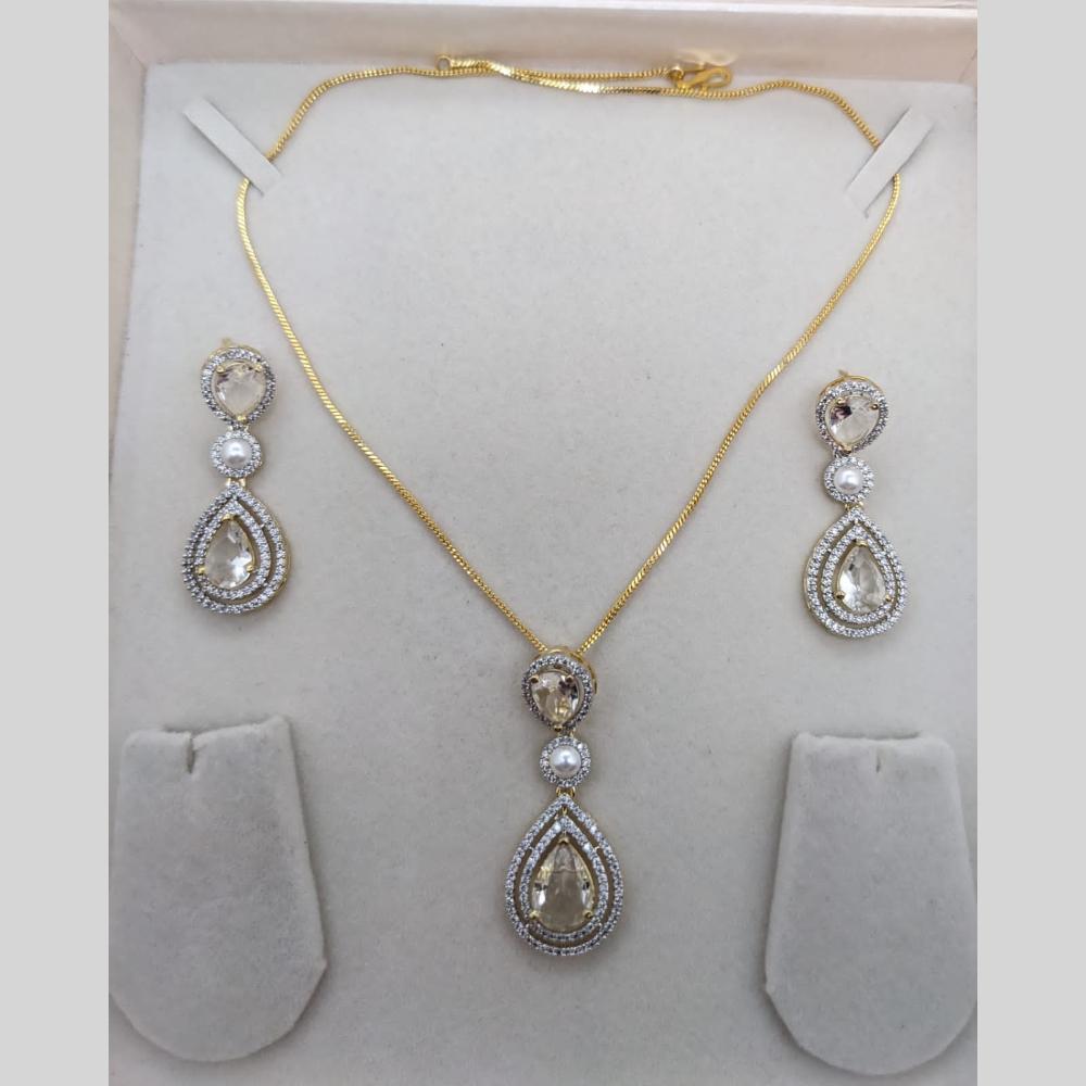 Kavita Art American Diamond Pendant Set