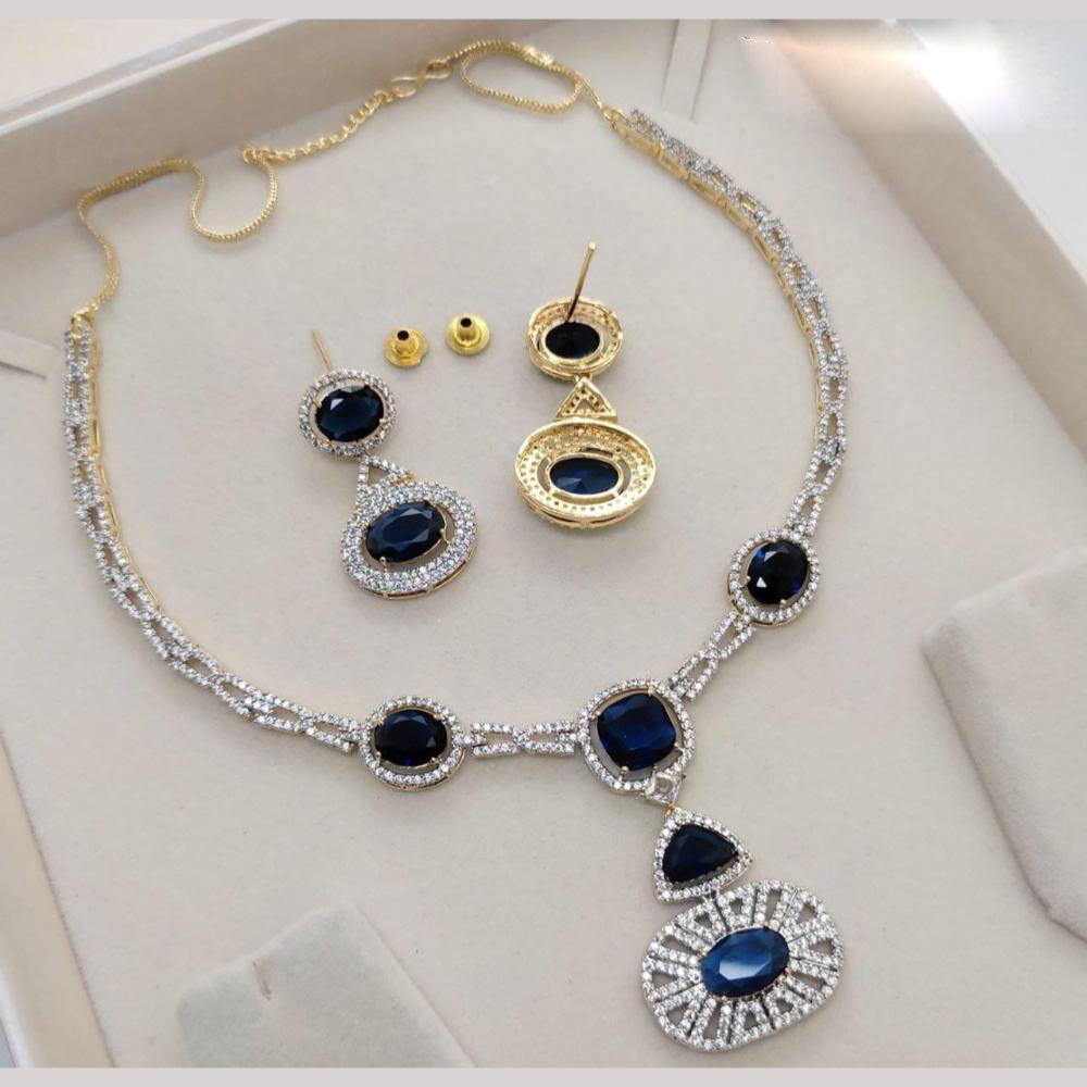 Kavita Art Gold Plated American Diamond Necklace Set