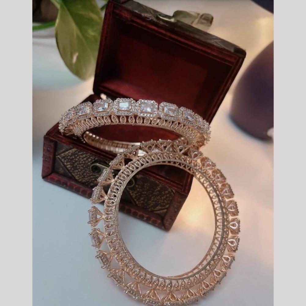 Kavita Art Gold Plated American Diamond Bangles Set