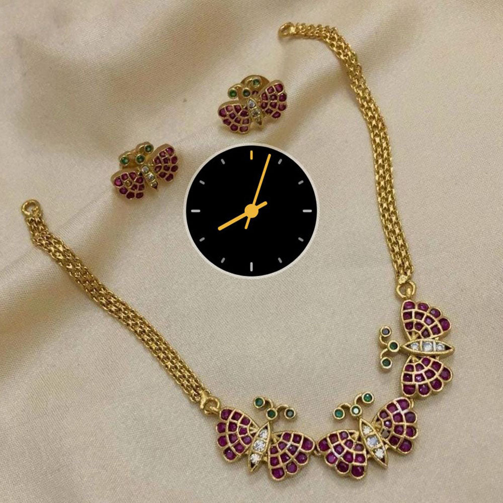 Kavita Art Timeless Beauty Designer Pota Stone Necklace Set