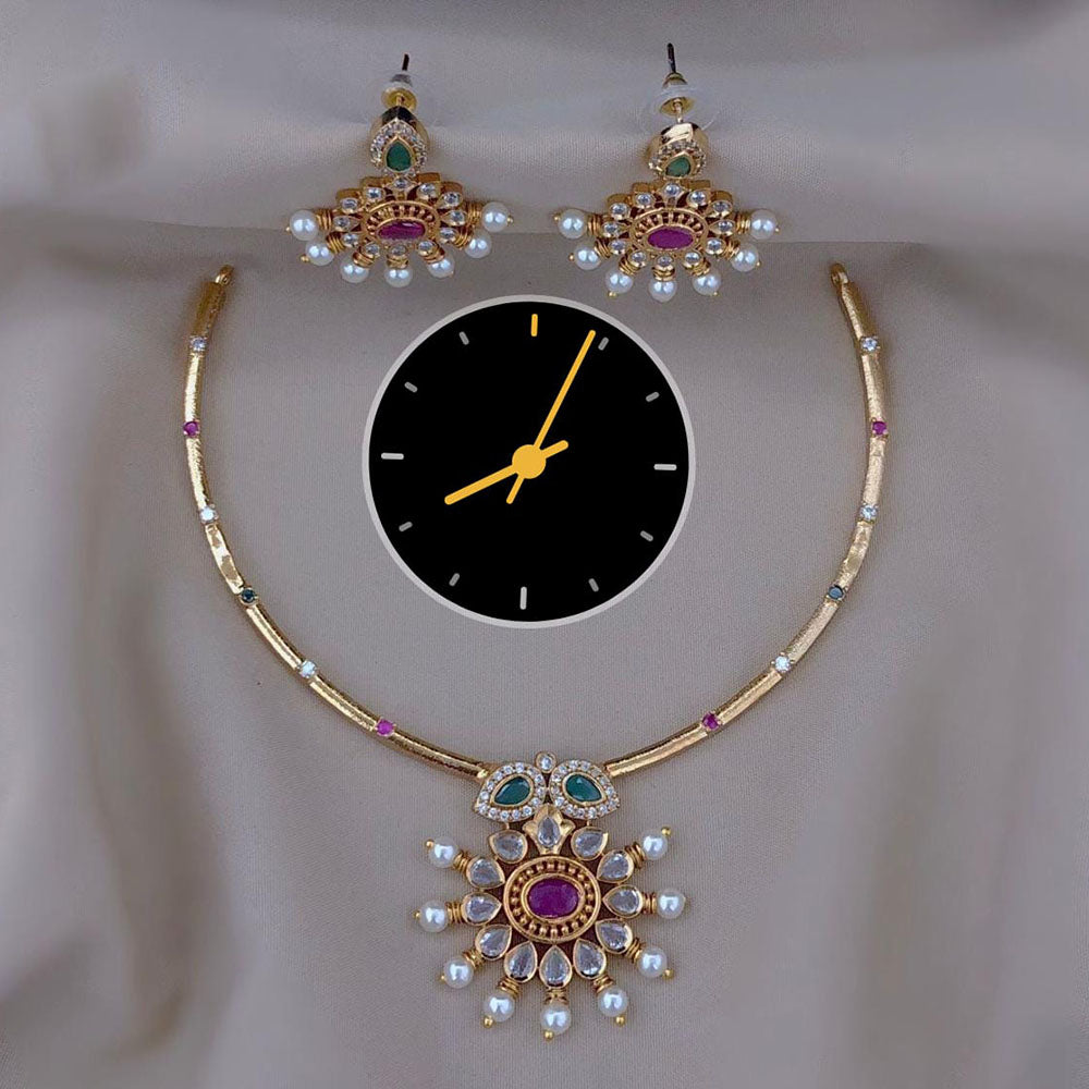 Kavita Art Royal Radiance Austrian Stone & Pearl Necklace Set