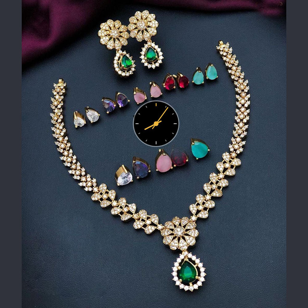 Kavita Art Timeless Sparkle Austrian Stone Changeable Stone Necklace Set