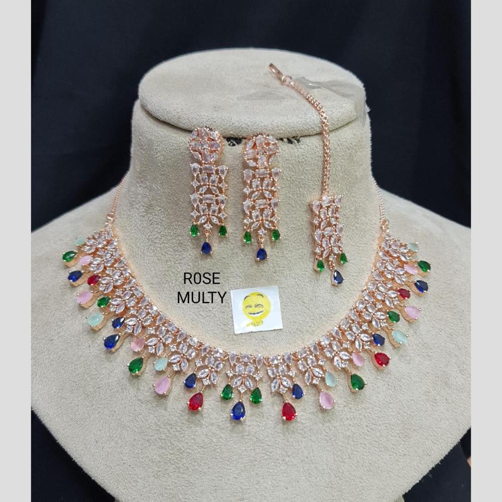 Kavita Art Glamorous American Diamond Necklace Set