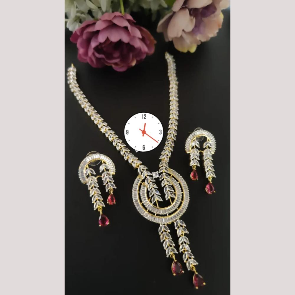Kavita Art Glamorous American Diamond Necklace Set